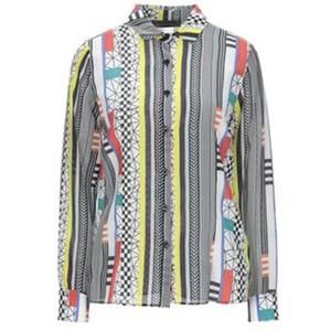 NEW FRANKIE MORELLO women's long sleeve blouse in white